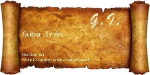 Guba Irén névjegykártya